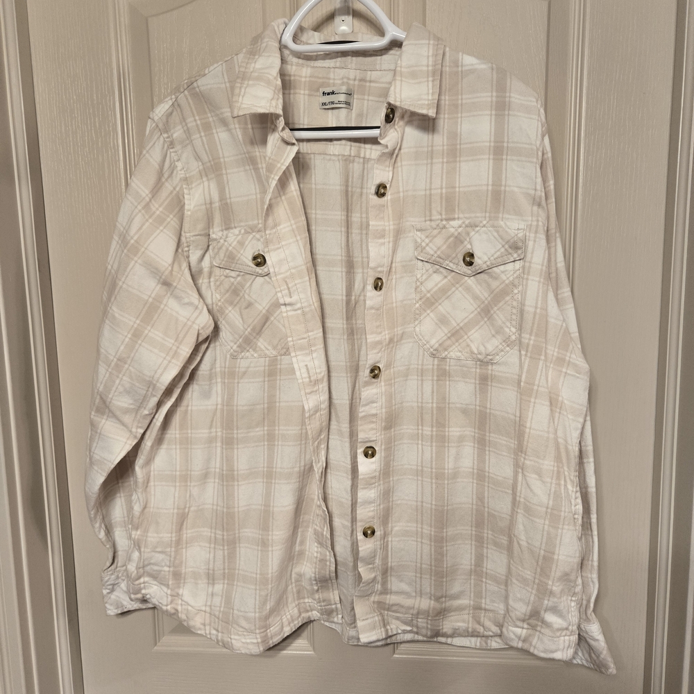 Women's Frank & Oak Plaid Button Down Shirt in Cream